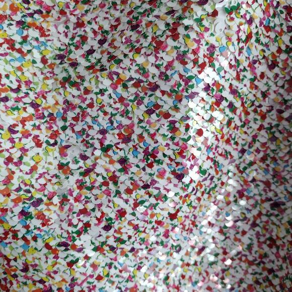 Endless Rose NEW Reversible Sequin White & Rainbow Confetti Mini Dress Large - Picture 4 of 16